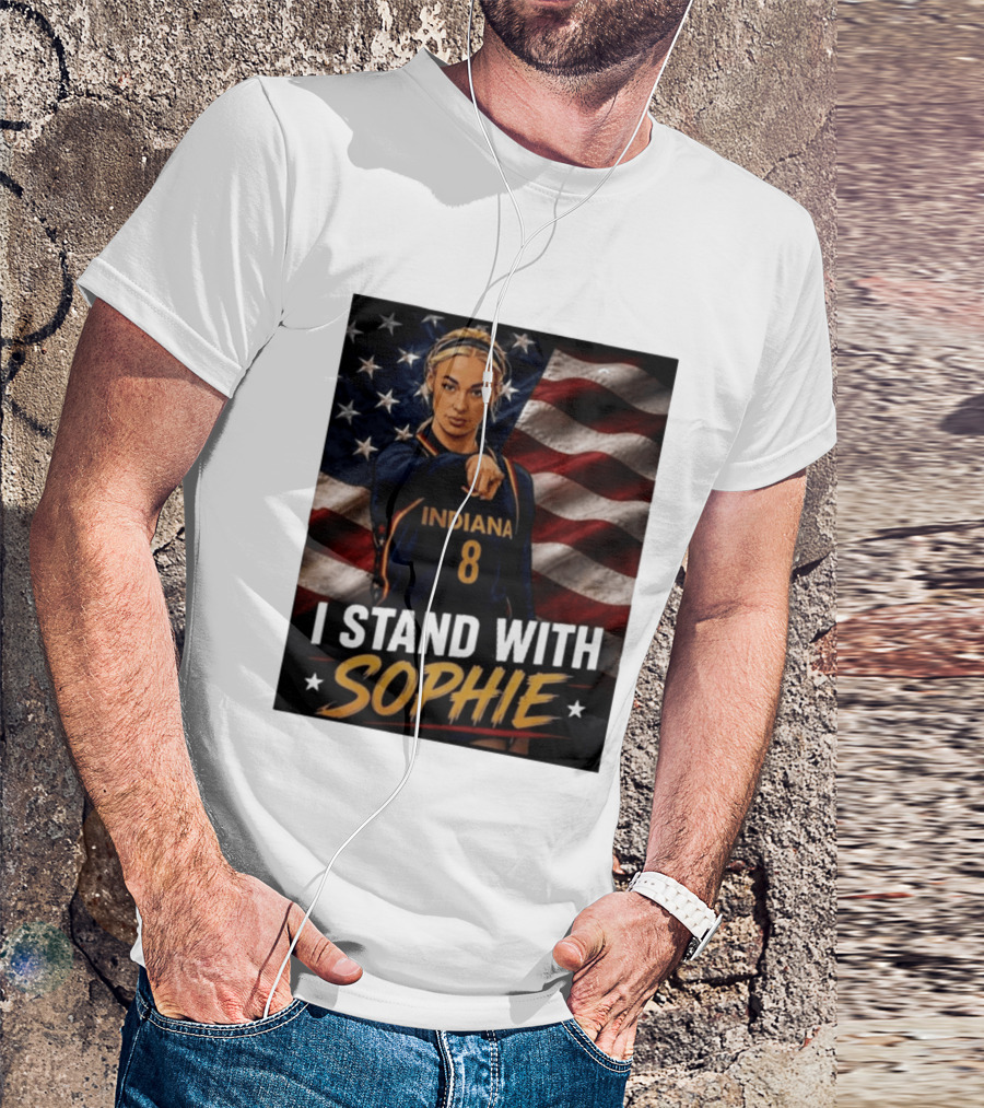 I Stand With Sophie Cunningham Indiana 8 American Flag T-Shirt