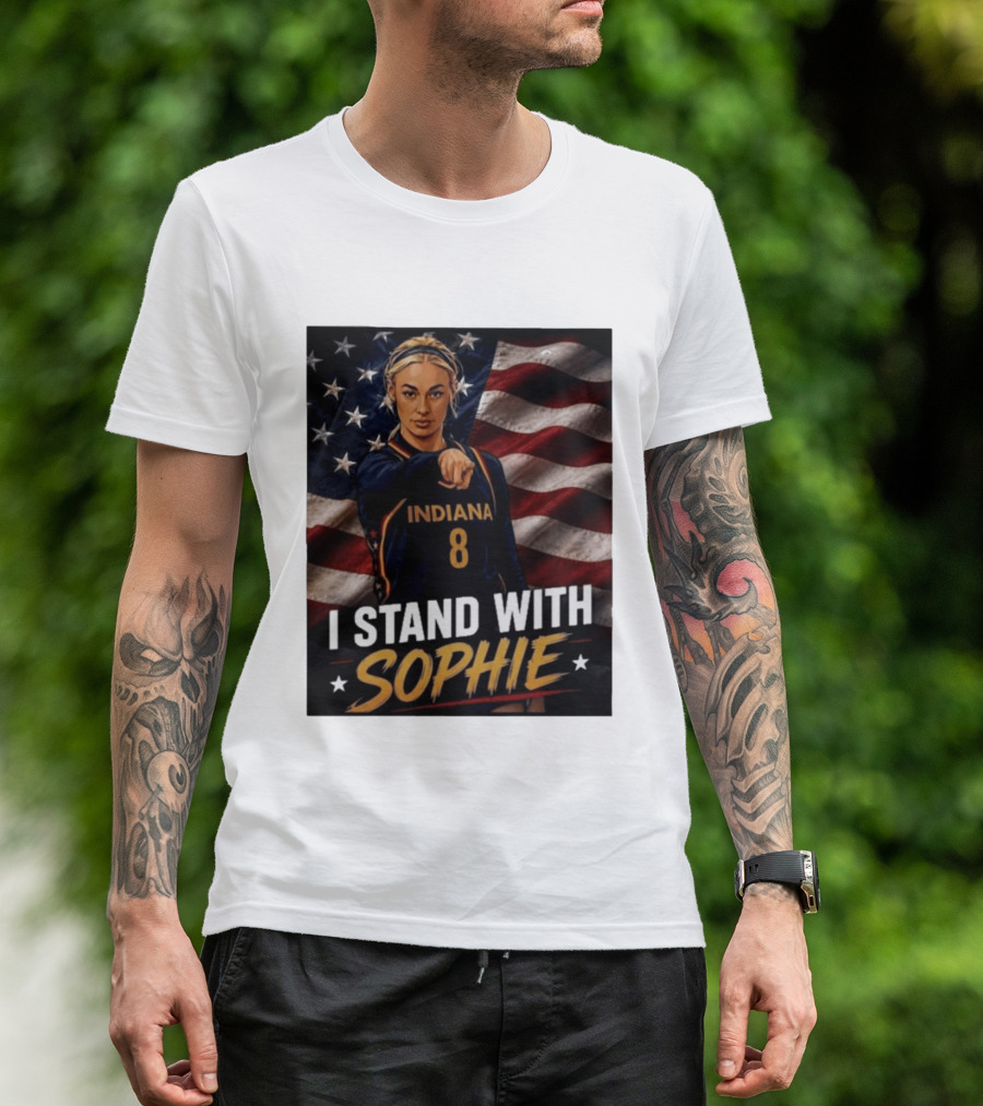 I Stand With Sophie Cunningham Indiana 8 American Flag T-Shirt