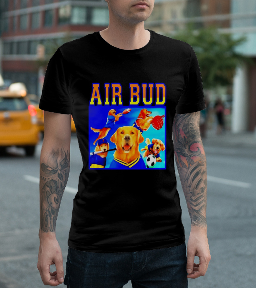 Air Bud Golden Retriever Basketball Football Soccer Sports Collage T-Shirt