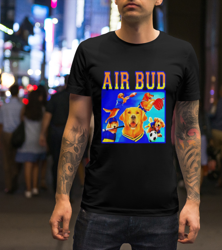 Air Bud Golden Retriever Basketball Football Soccer Sports Collage T-Shirt
