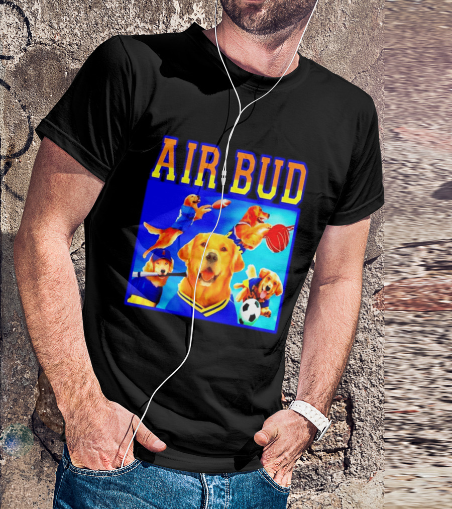 Air Bud Golden Retriever Basketball Football Soccer Sports Collage T-Shirt