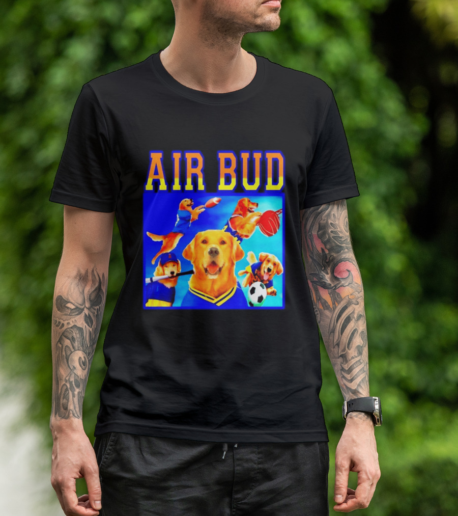 Air Bud Golden Retriever Basketball Football Soccer Sports Collage T-Shirt