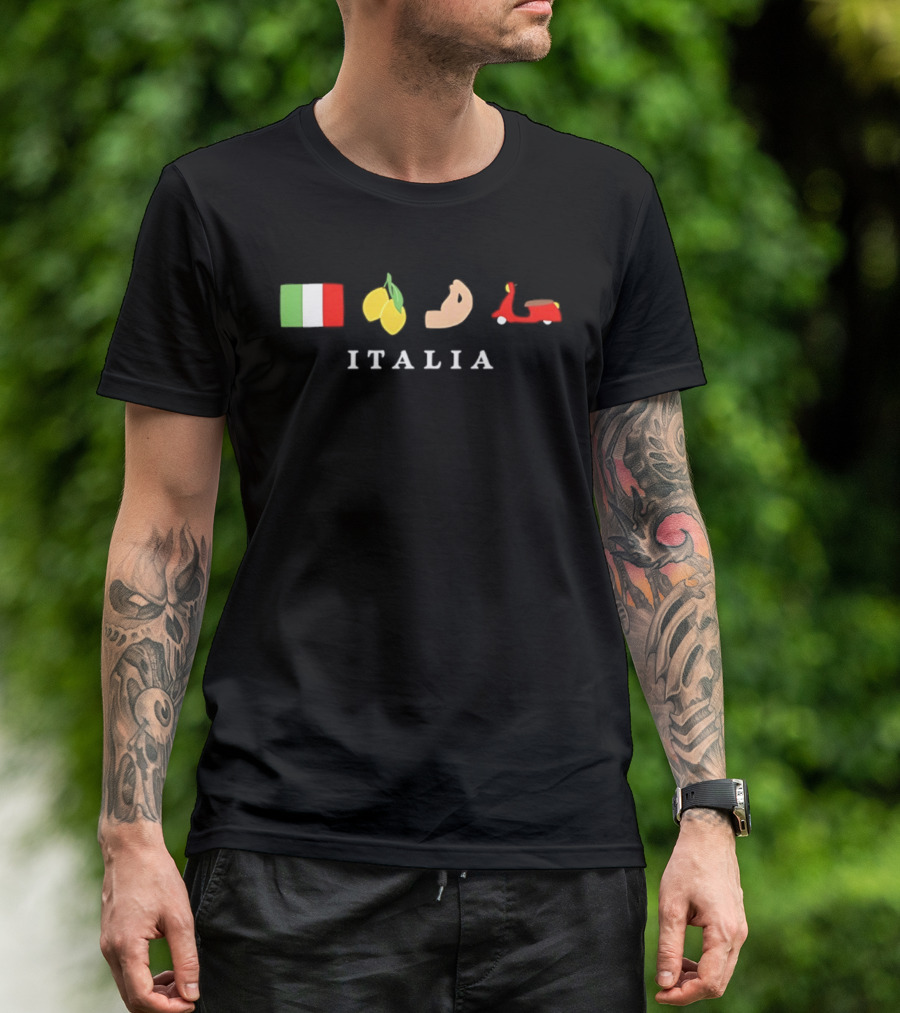 Italia Flag Lemons Bicep Vespa T-Shirt