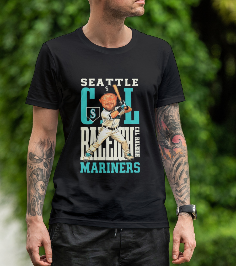 Seattle Mariners Cal Raleigh Baseball Caricature Mariners T-Shirt