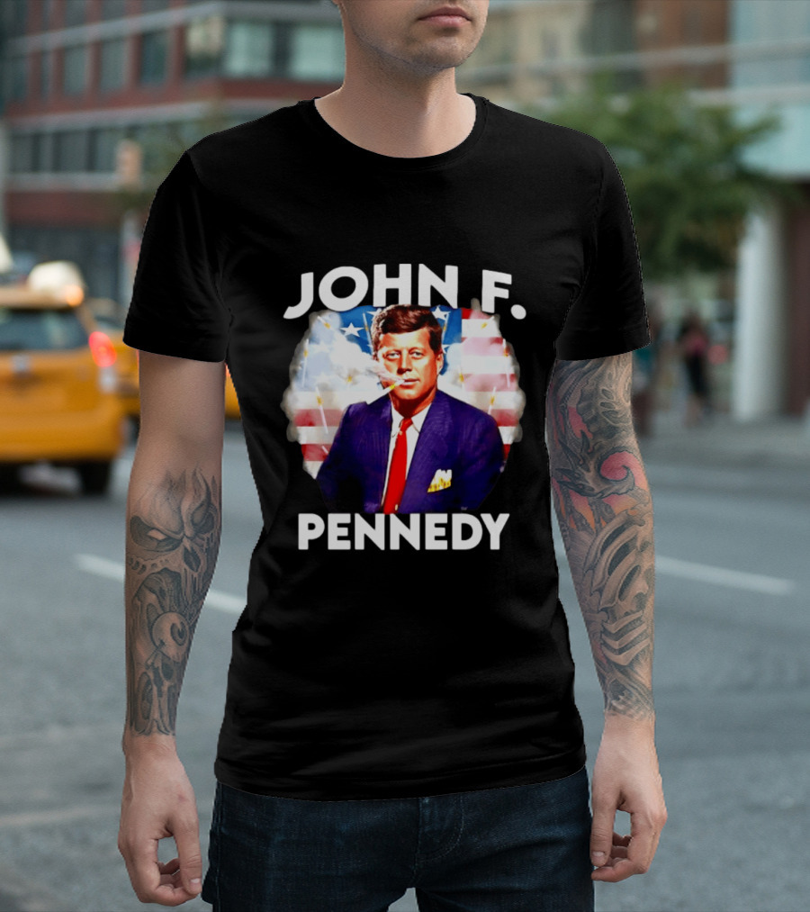 John F Pennedy JFK President Smoking Vape Flag T-Shirt