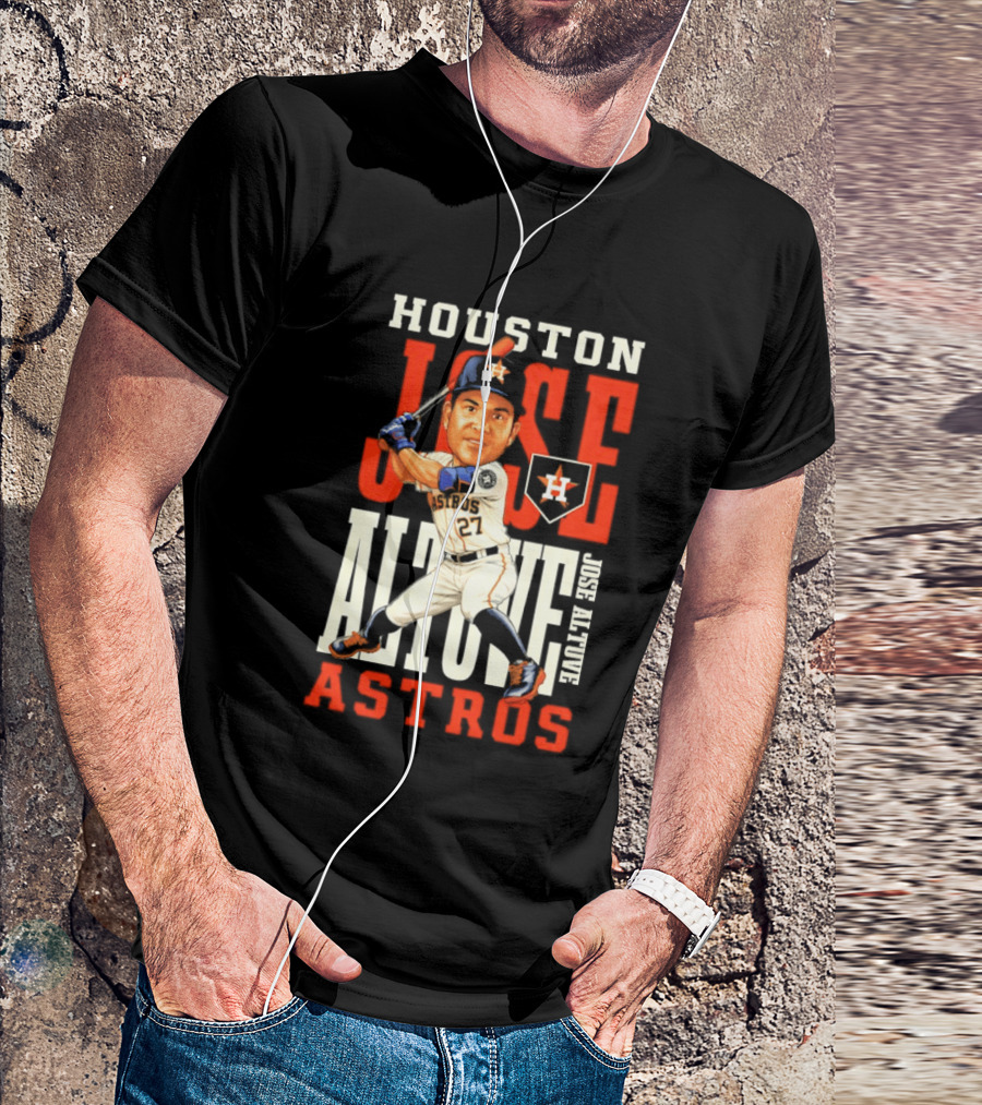 Houston Astros Jose Altuve Baseball Caricature T-Shirt