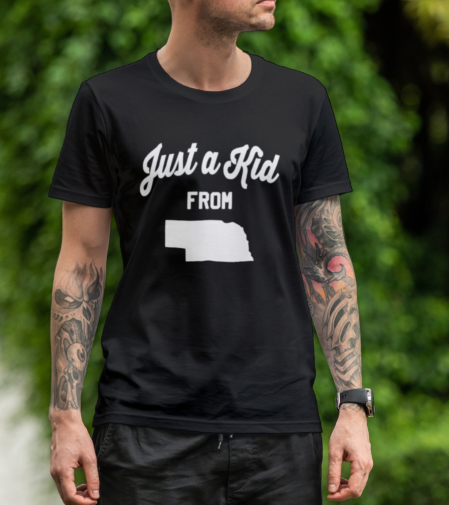 Just A Kid From Nebraska Map T-Shirt