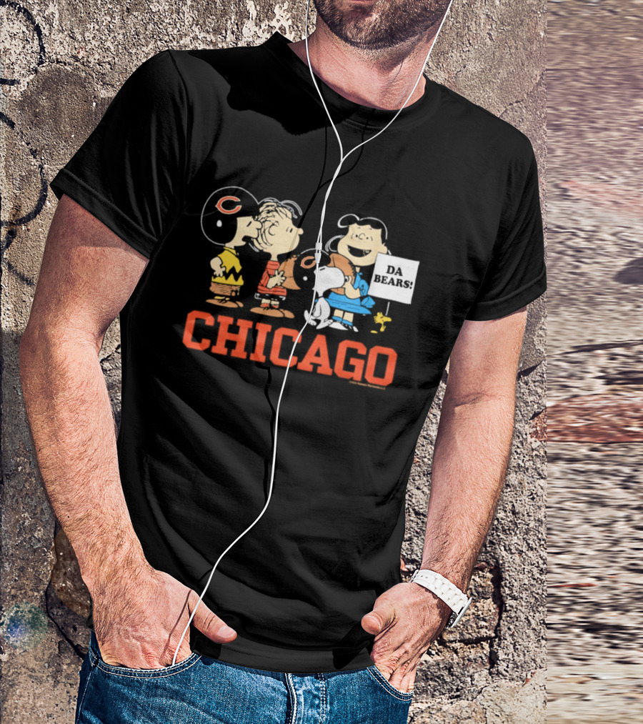 Chicago Bears Peanuts Characters Collaboration Da Bears T-Shirt