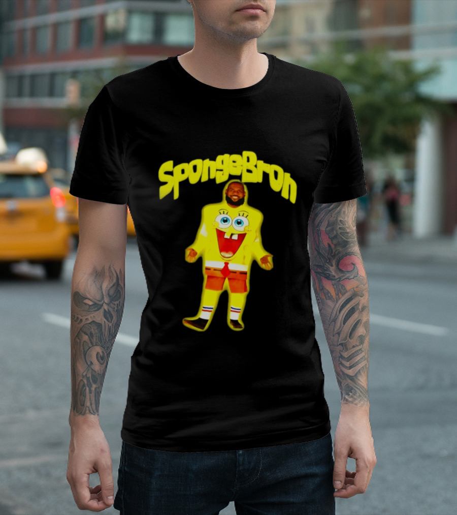 SpongeBron LeBron James Los Angeles Lakers T-Shirt