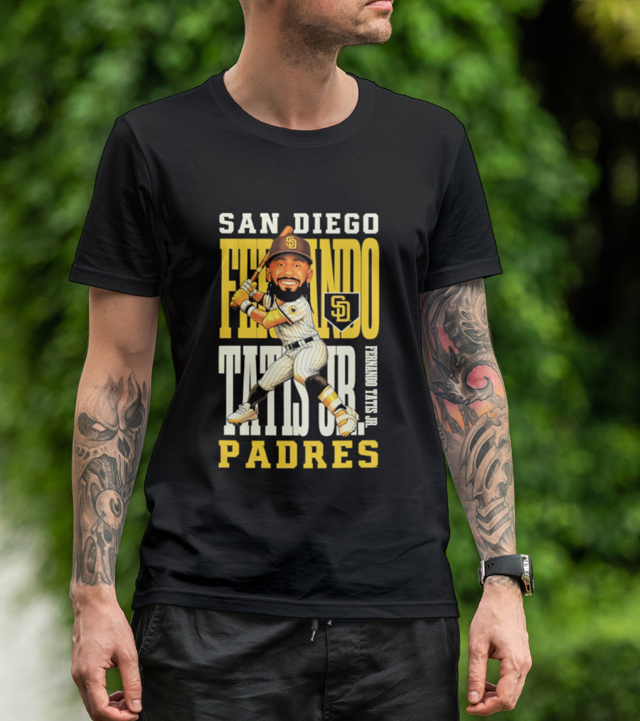 San Diego Padres Fernando Tatis Jr. Baseball Caricature SD Padres T-Shirt