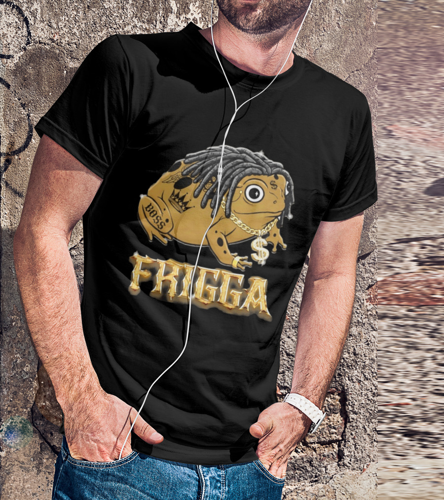 Frigga Boss Frog Crown Tattoos Dollar Chain T-Shirt