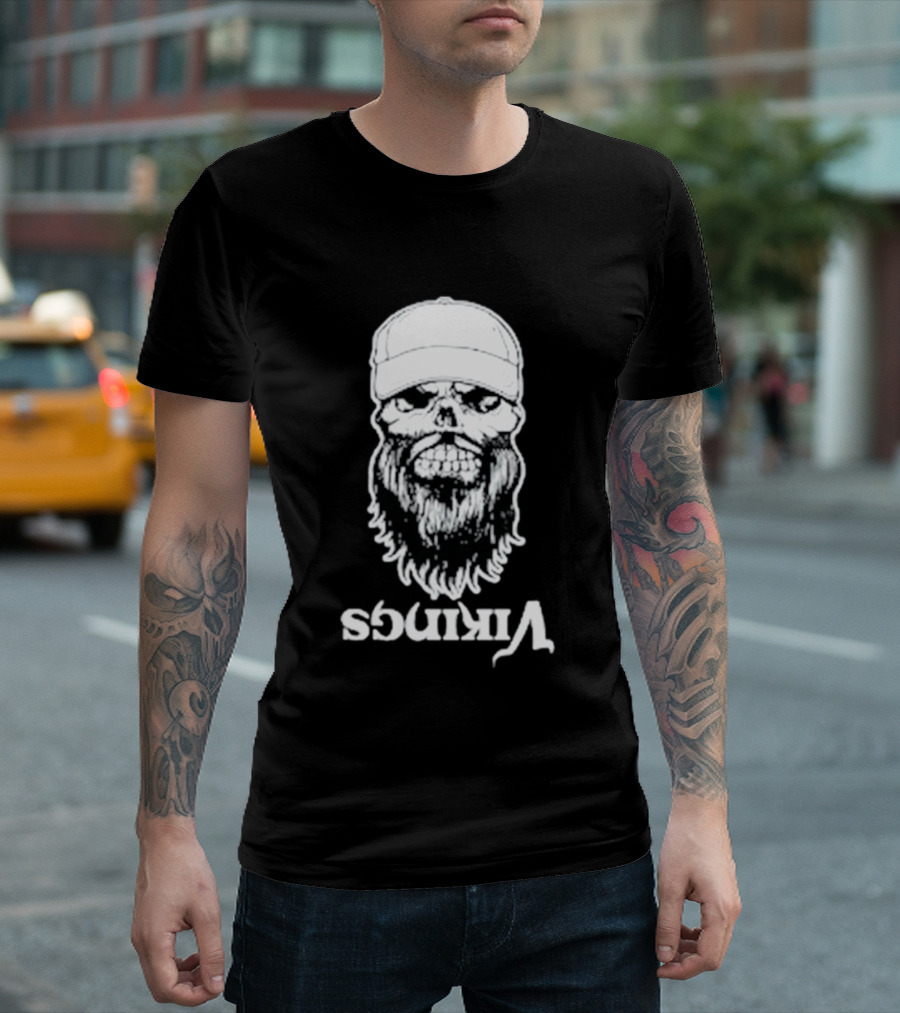 Luke Combs Vikings Tour Skull Beard Hat T-Shirt