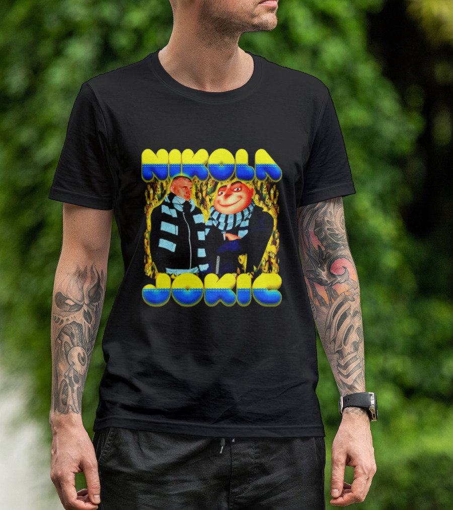Nikola Jokic Denver Nuggets Gru Minions Scarf T-Shirt