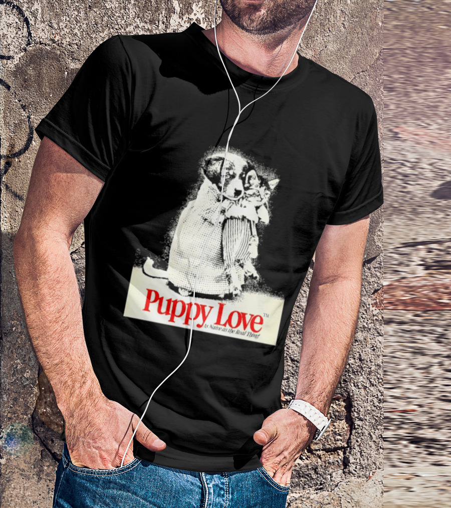 Puppy Love Naive Romance In Print T-Shirt