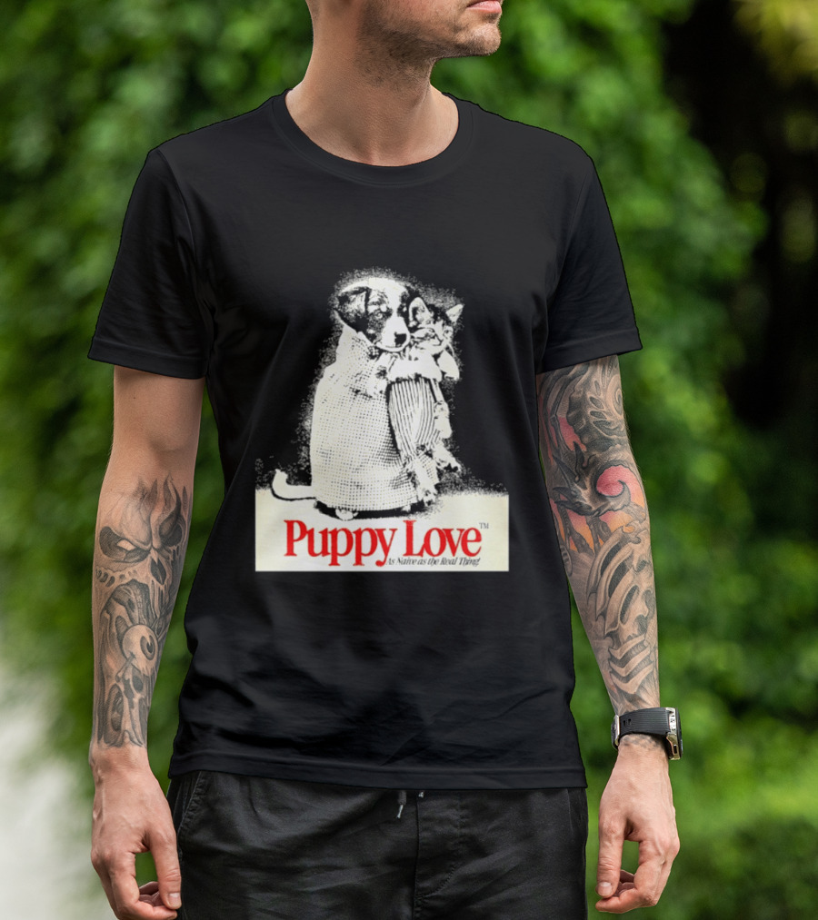 Puppy Love Naive Romance In Print T-Shirt