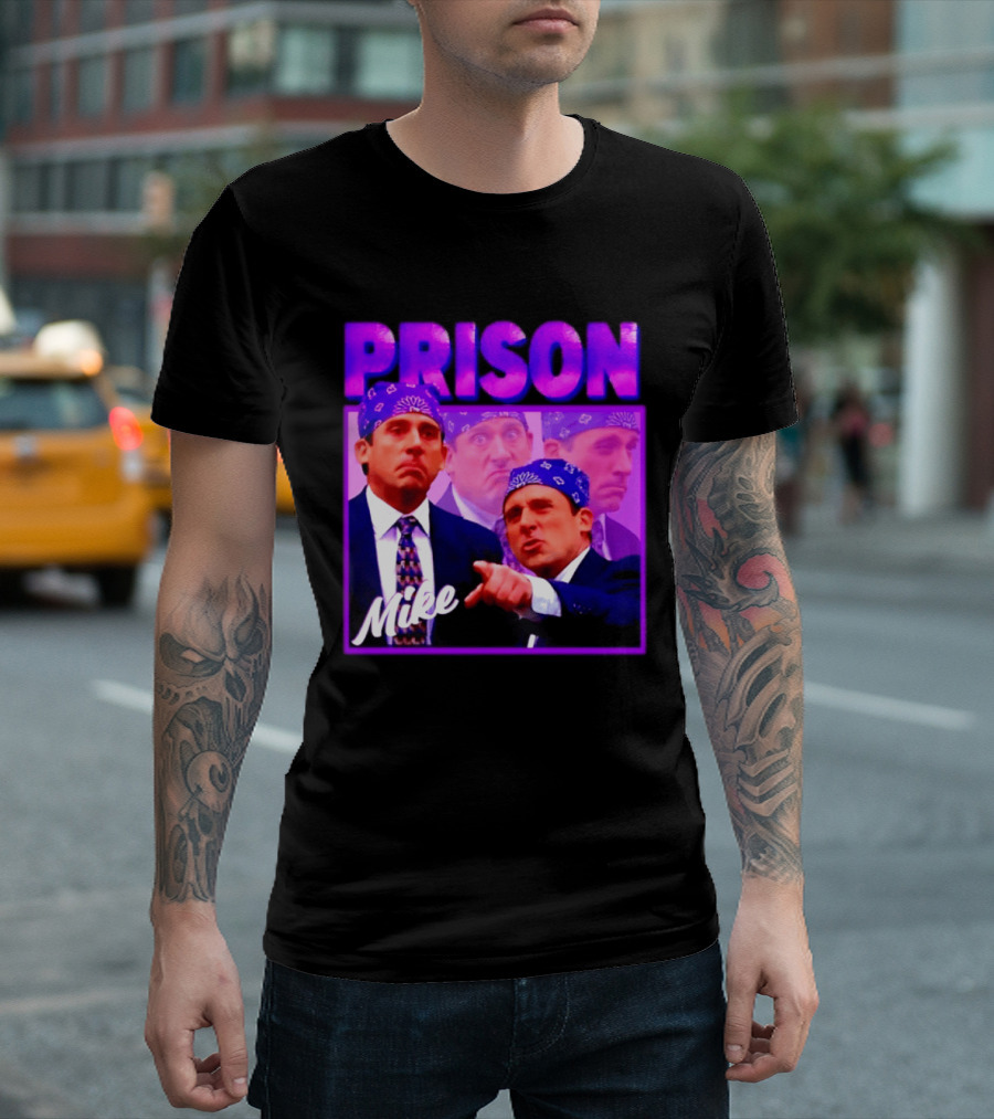 Prison Mike The Office Steve Carell Michael Scott Bandana Suit T-Shirt