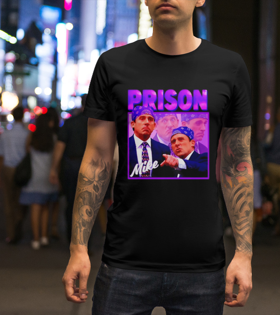 Prison Mike The Office Steve Carell Michael Scott Bandana Suit T-Shirt