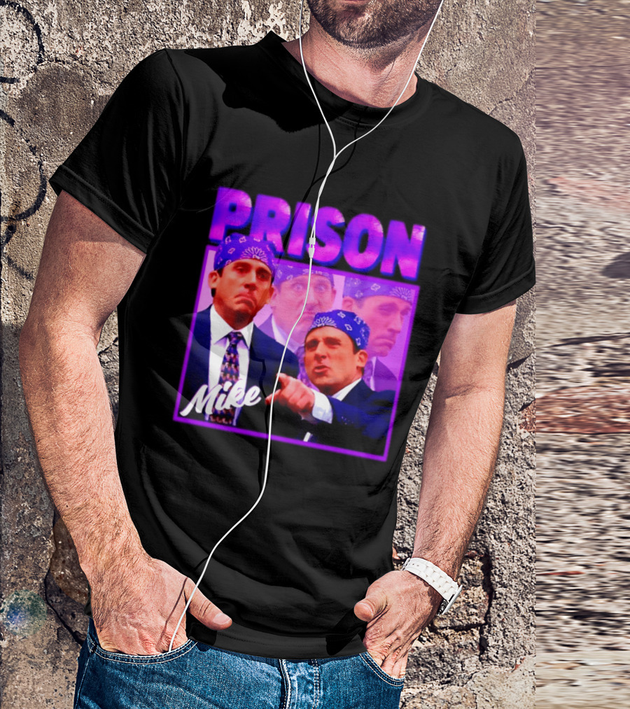 Prison Mike The Office Steve Carell Michael Scott Bandana Suit T-Shirt