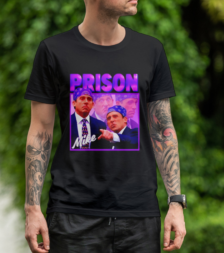 Prison Mike The Office Steve Carell Michael Scott Bandana Suit T-Shirt