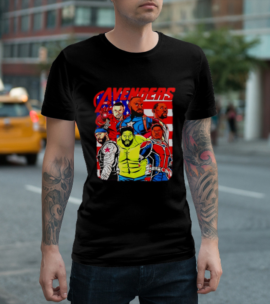 Avengers Basketball Superstars LeBron James Stephen Curry Kevin Durant Anthony Davis Hulk Ant Man T-Shirt