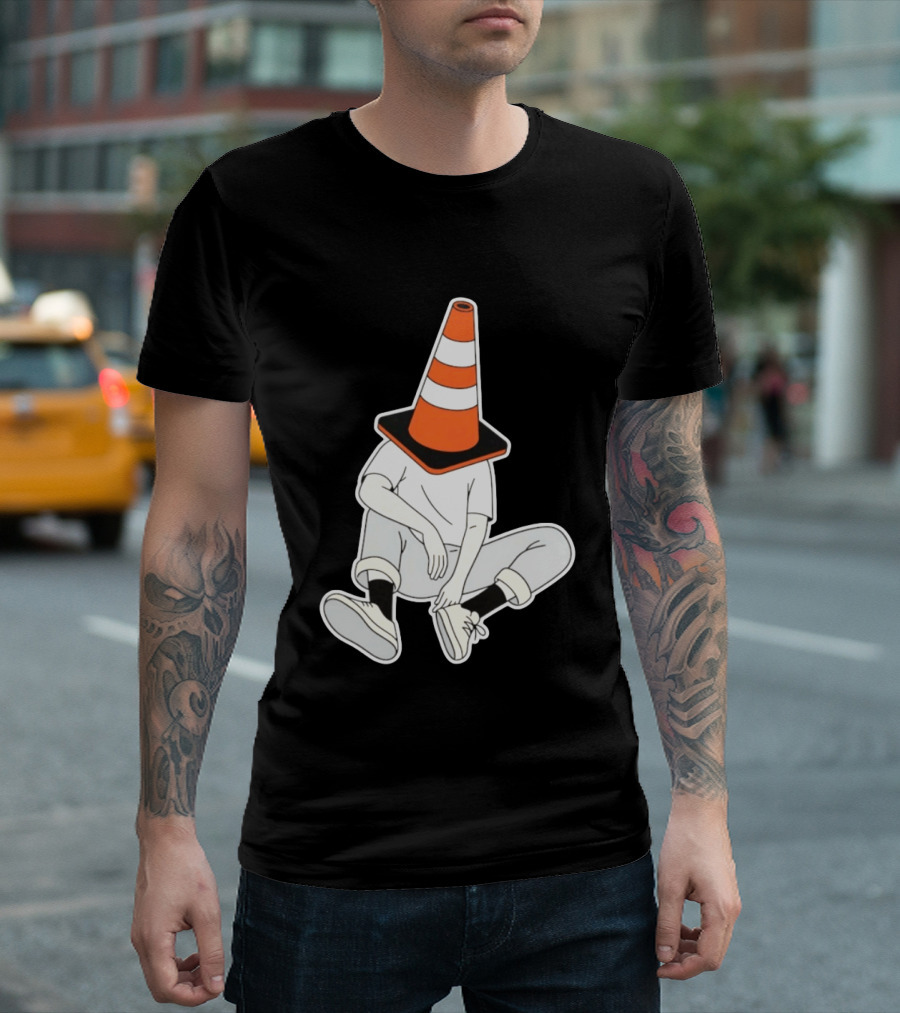 Under Construction Introvert Mode Traffic Cone Head Silent Reflection T-Shirt