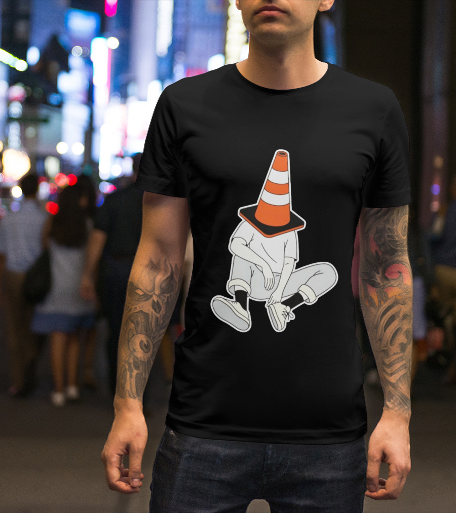 Under Construction Introvert Mode Traffic Cone Head Silent Reflection T-Shirt