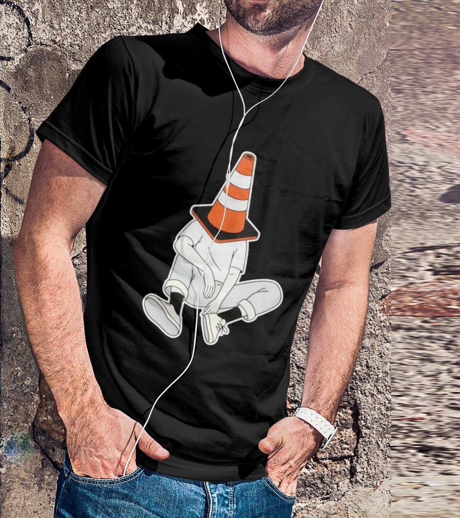 Under Construction Introvert Mode Traffic Cone Head Silent Reflection T-Shirt