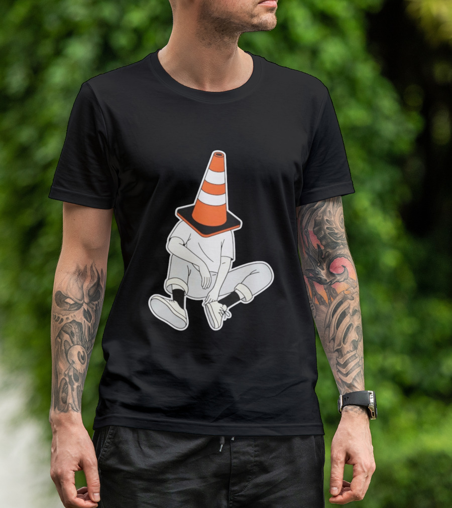 Under Construction Introvert Mode Traffic Cone Head Silent Reflection T-Shirt