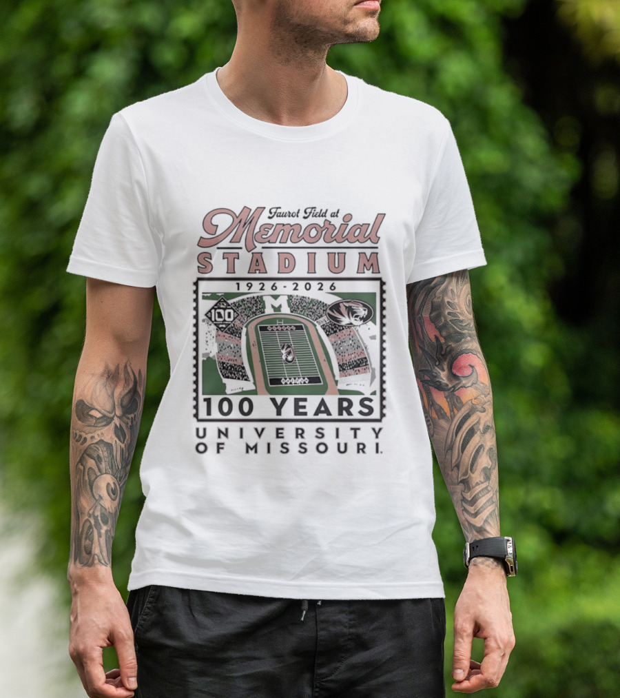 Faurot Field At Memorial Stadium 100 Years 1926 2026 University Of Missouri T-Shirt