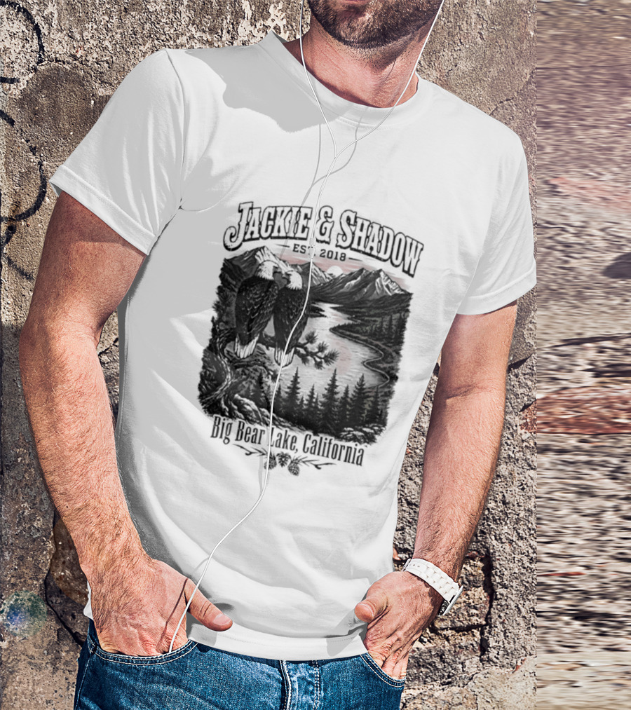 Jackie And Shadow Est 2018 Big Bear Lake California Mountain Scene T-Shirt