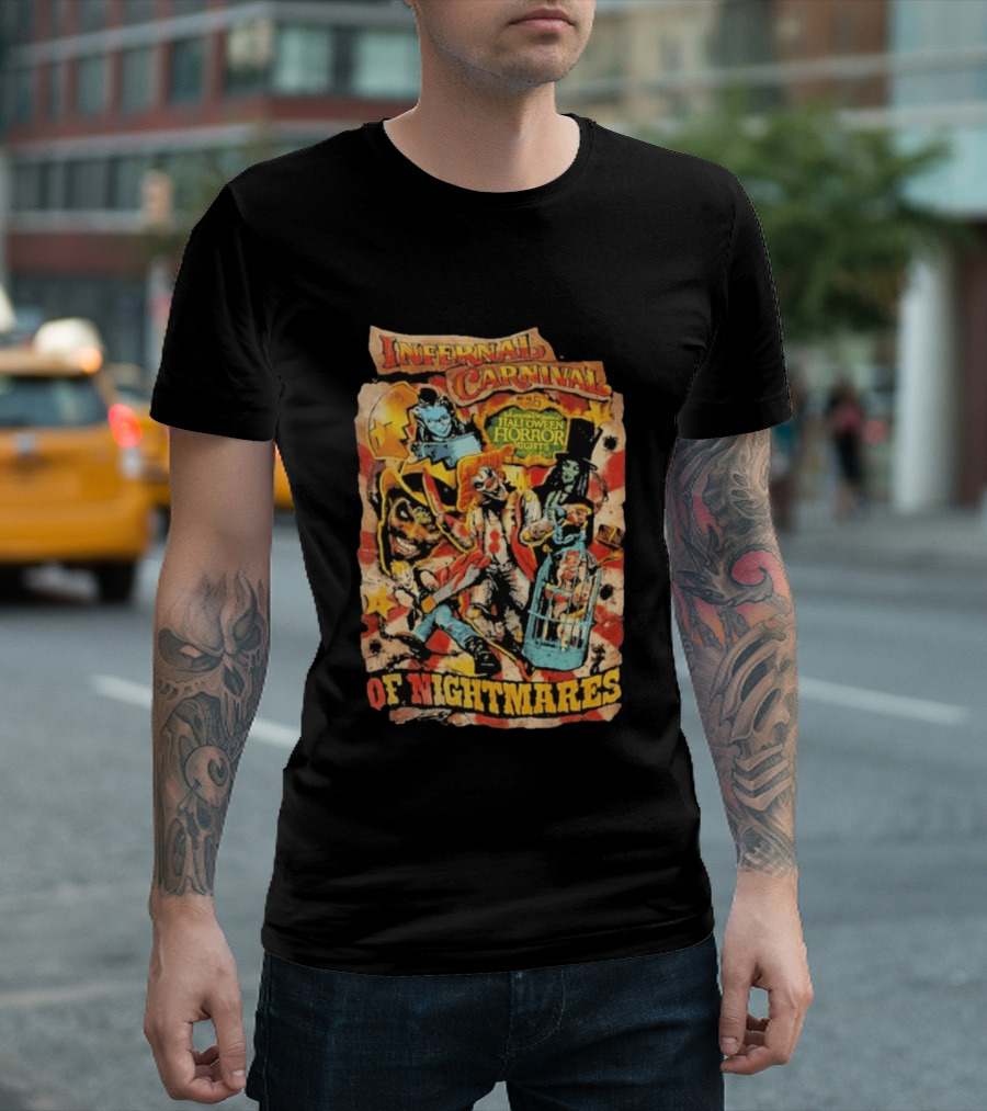 Infernal Carnival Halloween Horror Nights Of Nightmares 2026 T-Shirt