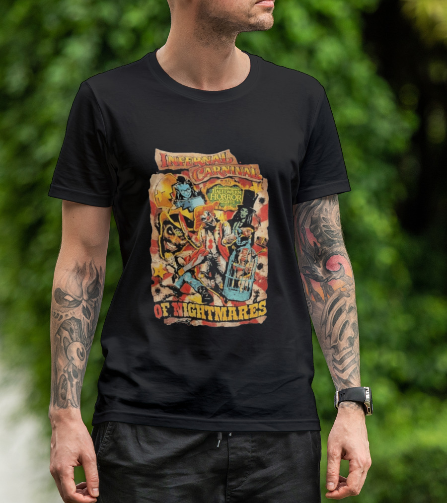Infernal Carnival Halloween Horror Nights Of Nightmares 2026 T-Shirt