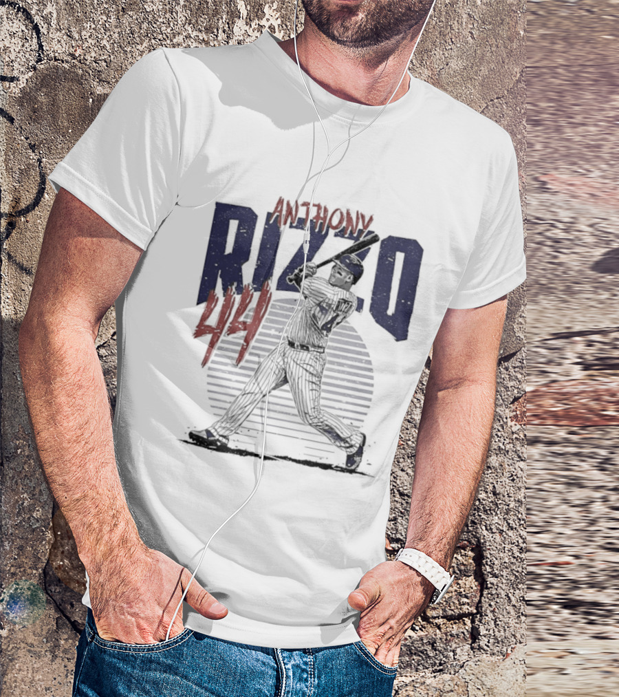 Anthony Rizzo 44 Chicago Cubs Slugger Baseball Swing T-Shirt