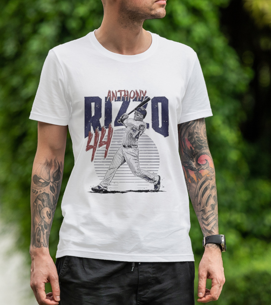Anthony Rizzo 44 Chicago Cubs Slugger Baseball Swing T-Shirt