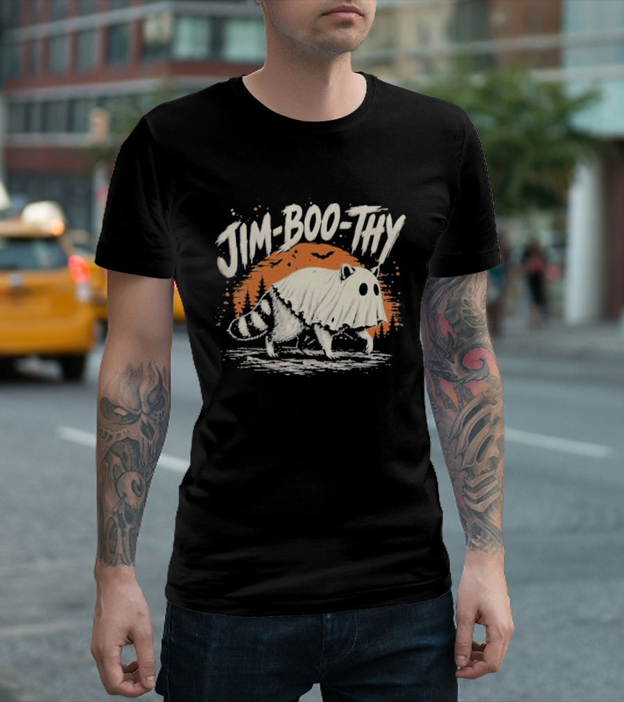 Jim Boo Thy Halloween Raccoon Ghost Costume T-Shirt