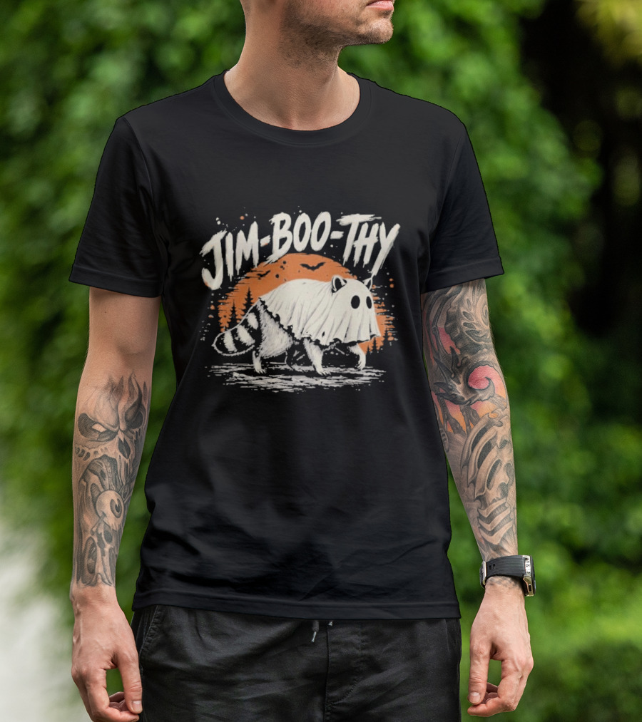 Jim Boo Thy Halloween Raccoon Ghost Costume T-Shirt