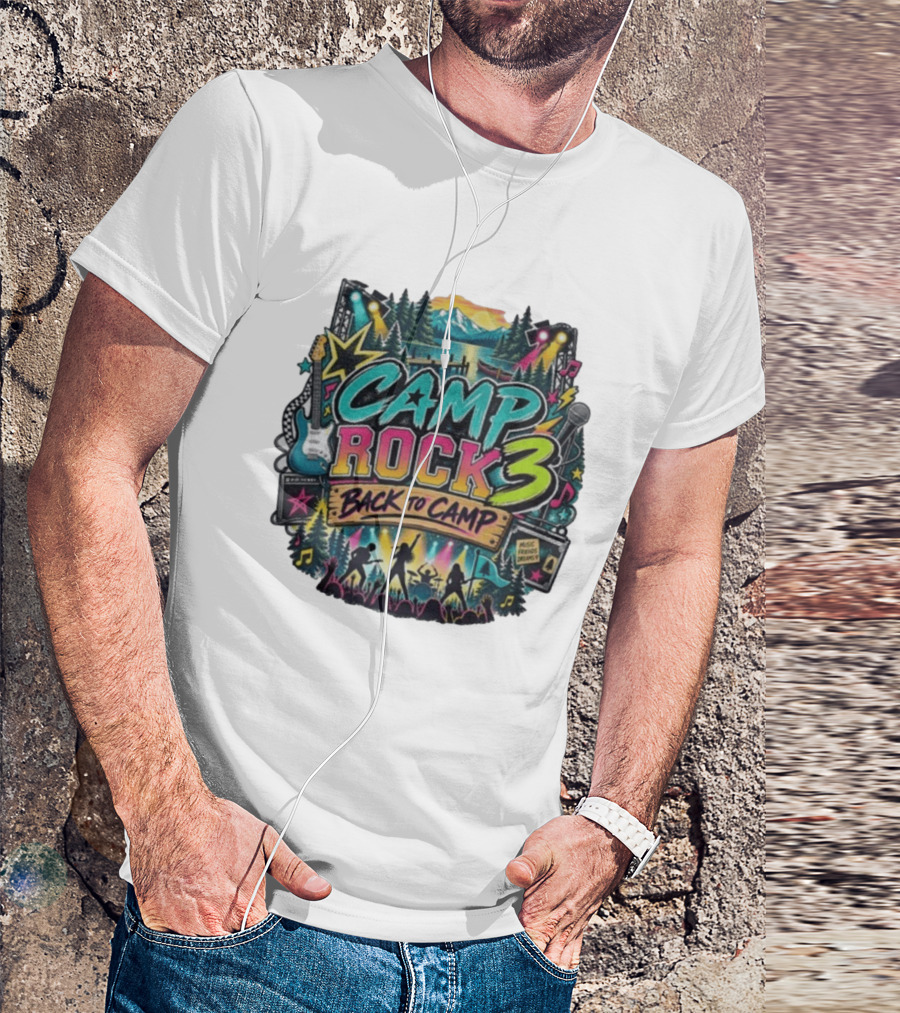 Camp Rock 3 Back To Camp Music Stage Adventure With Guitars And Stars T-Shirt