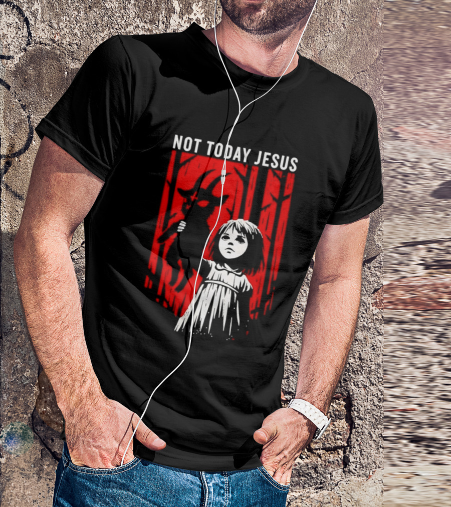 Not Today Jesus Satanic Goat Occult Gothic Girl T-Shirt