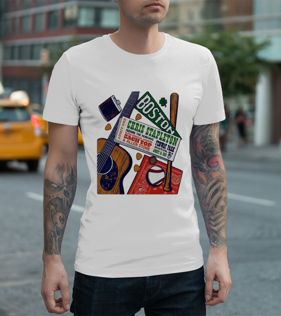 Chris Stapleton Live At Fenway Park Boston August 15 2026 Featuring The Honchos Zach Top Allen Stone T-Shirt