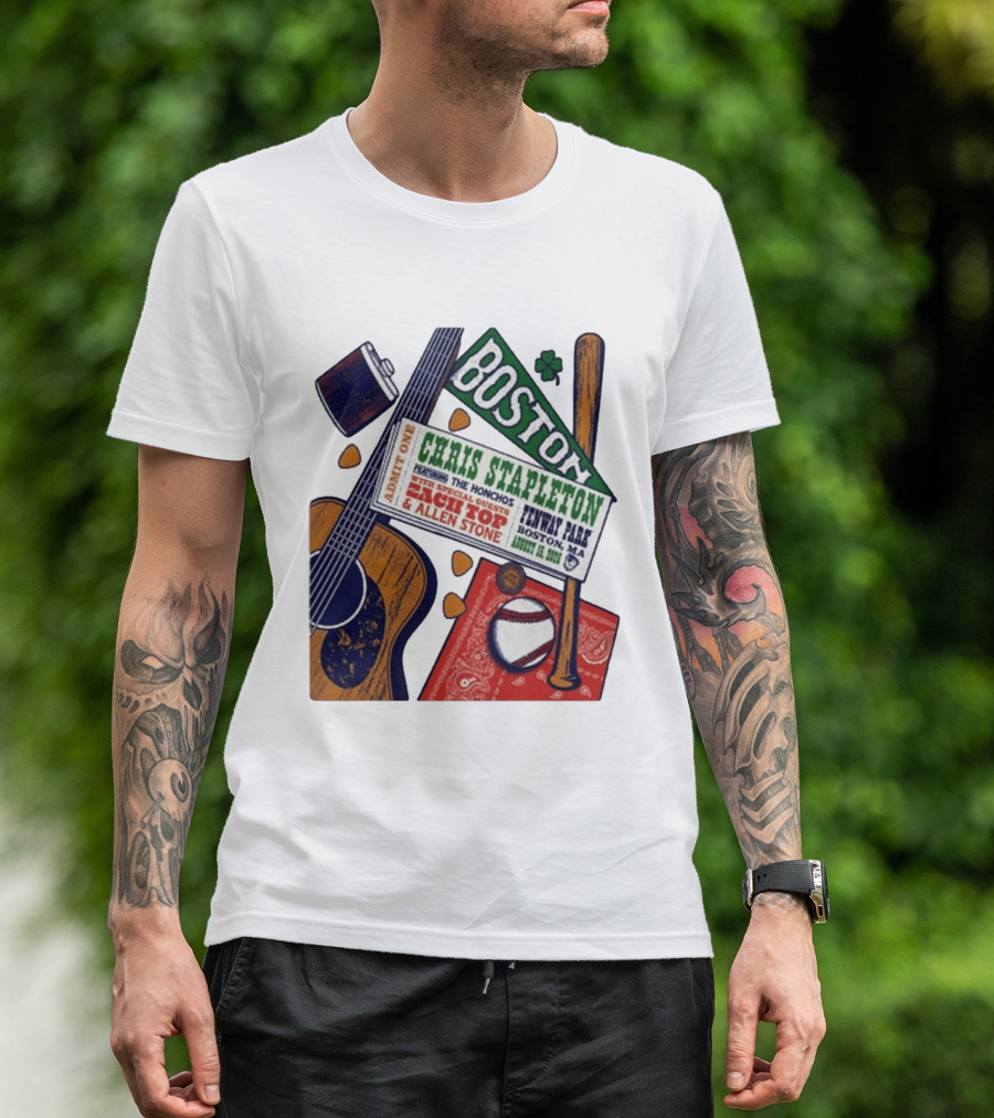 Chris Stapleton Live At Fenway Park Boston August 15 2026 Featuring The Honchos Zach Top Allen Stone T-Shirt