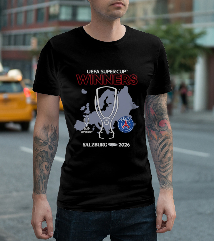 UEFA Super Cup Winners Paris Saint Germain Salzburg 2026 T-Shirt