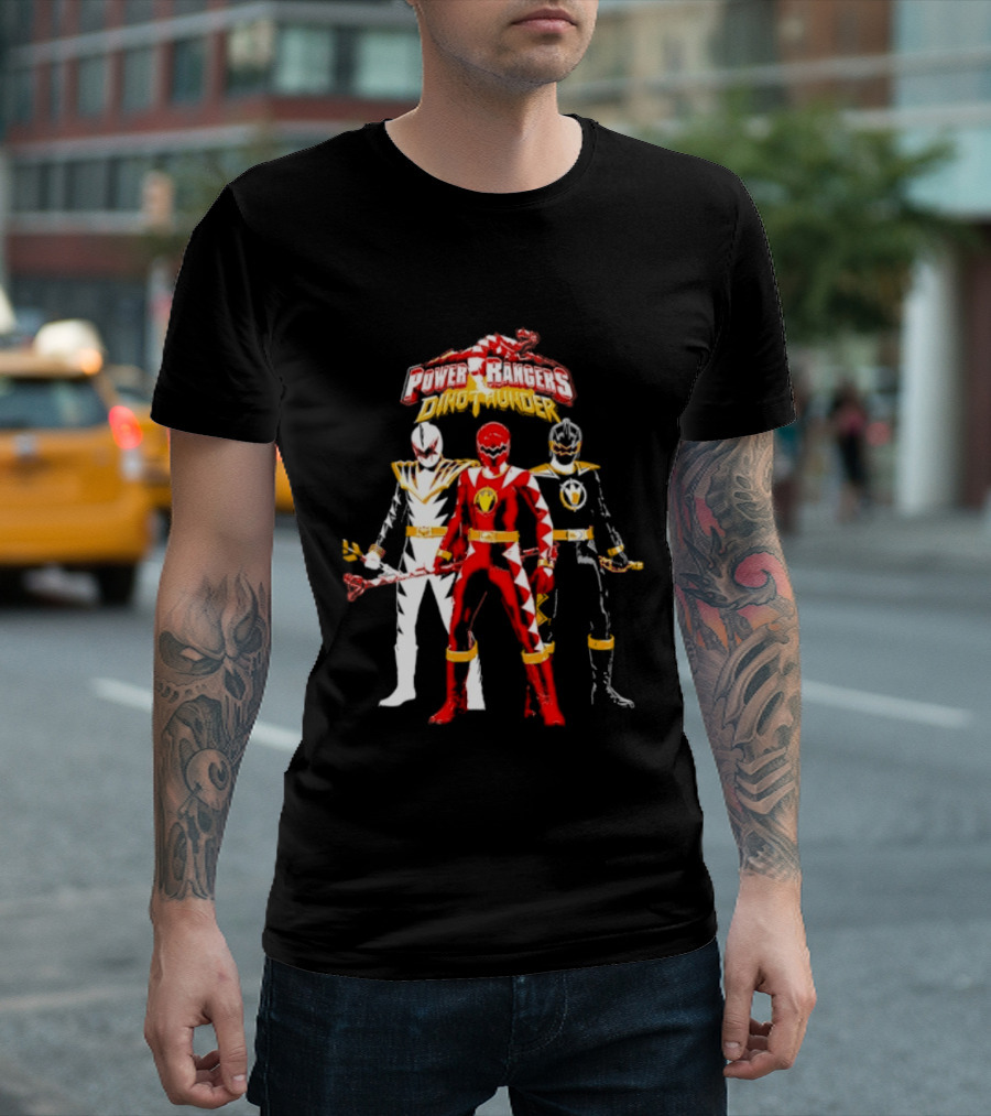 Power Rangers Dino Thunder Red Ranger Team Trio Power Stance T-Shirt