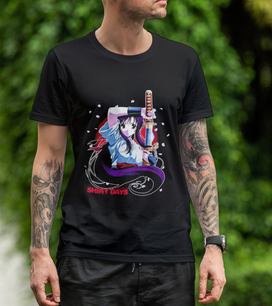 Shiny Days Anime Girl Katana Samurai T-Shirt