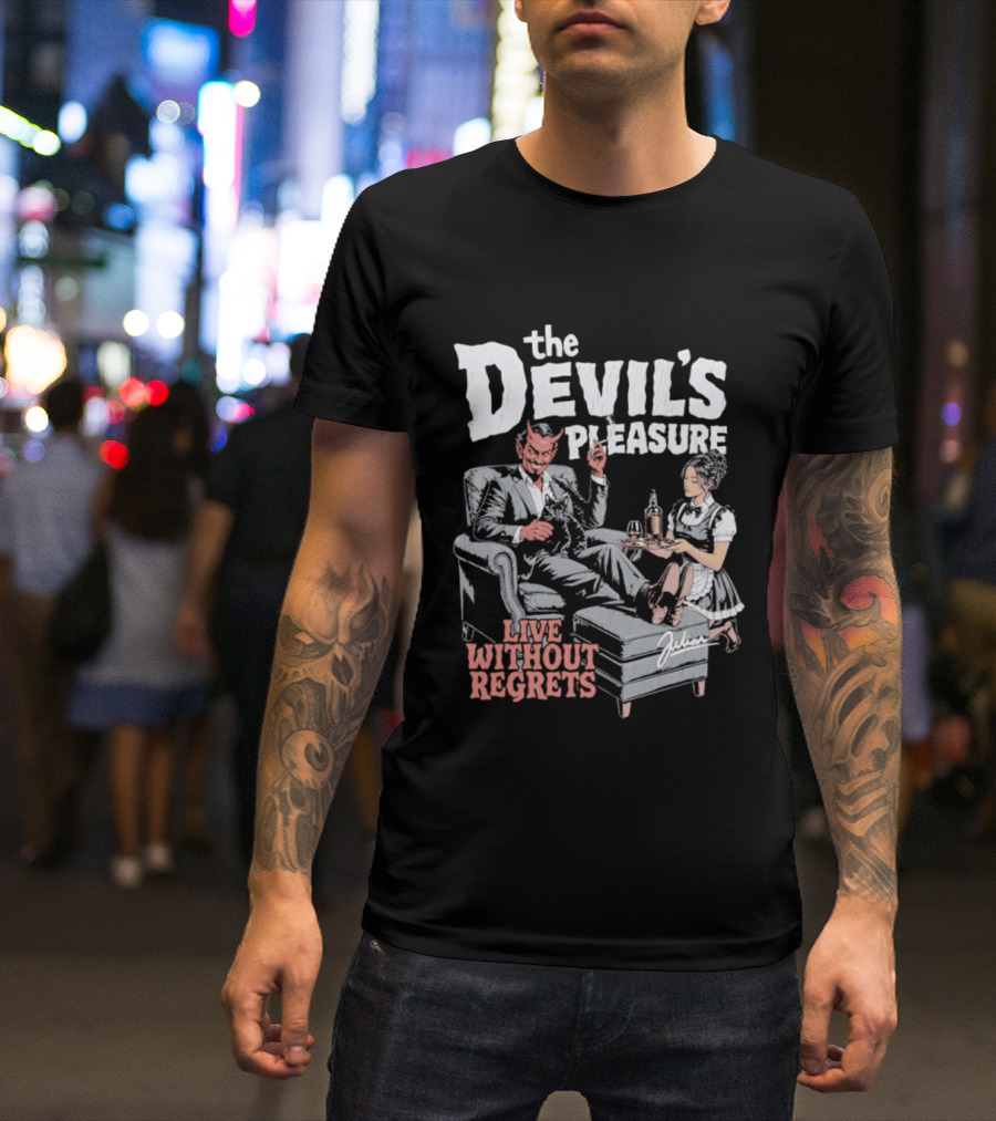 The Devil's Pleasure Live Without Regrets Vintage Lounge Scene T-Shirt