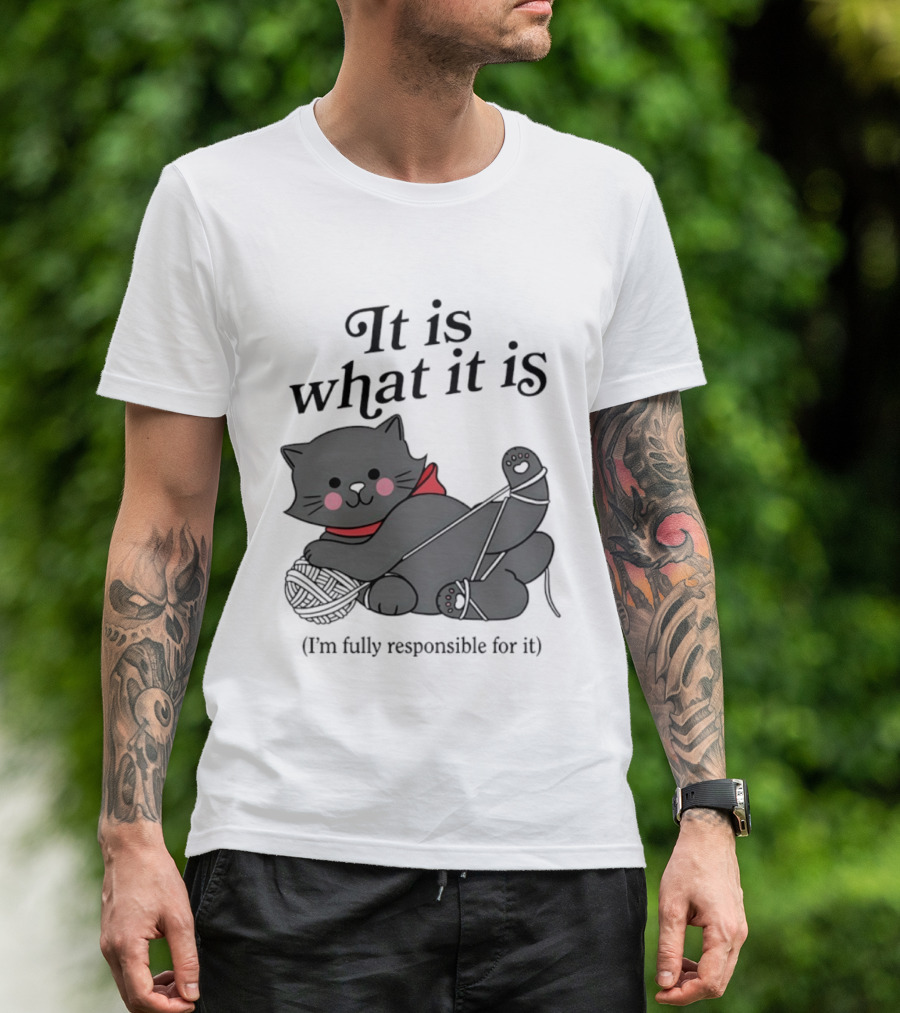 It Is What It Is Playful Cat With Yarn I'm Fully Responsible For It T-Shirt