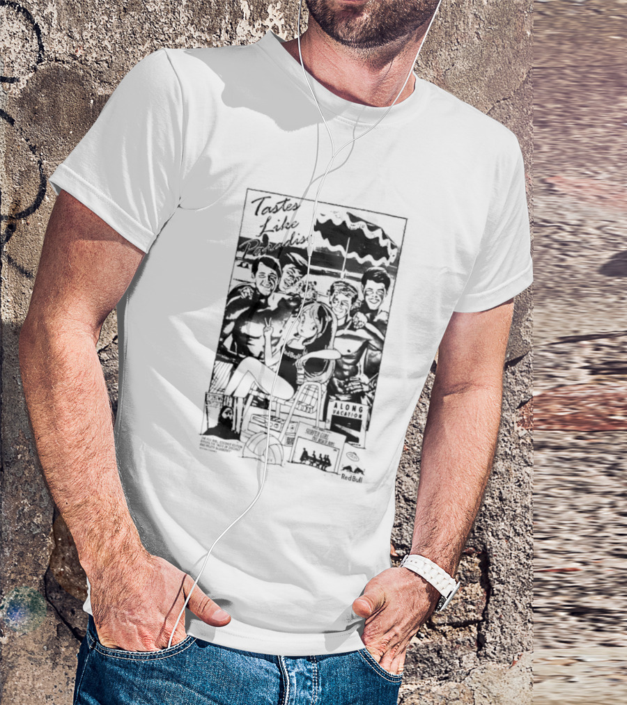 Tastes Like Paradise Vacation Surfer Girl The Beach Boys Red Bull T-Shirt