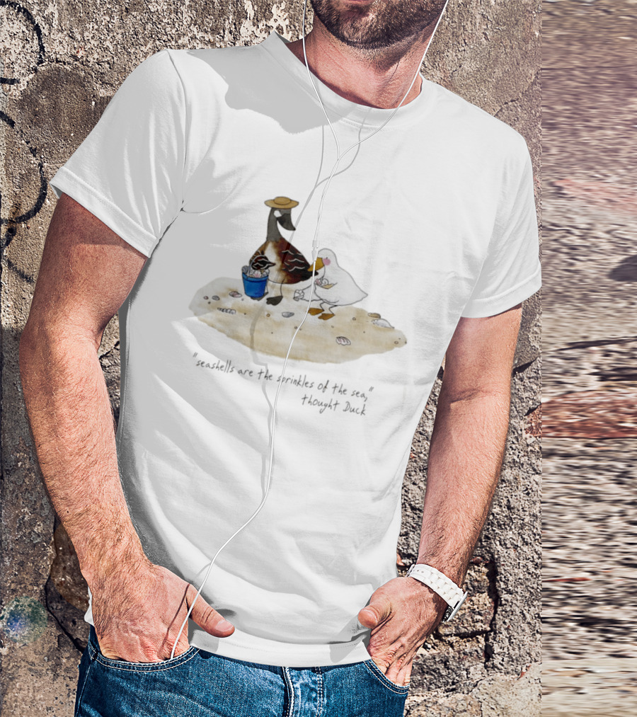 Seashells Are The Sprinkles Of The Sea Duck Holding Bucket T-Shirt