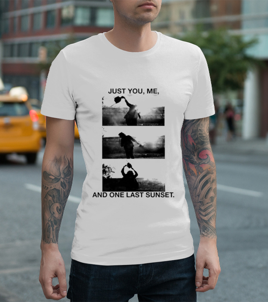 Just You Me And One Last Sunset Chainsaw Vintage Horror Aesthetic T-Shirt