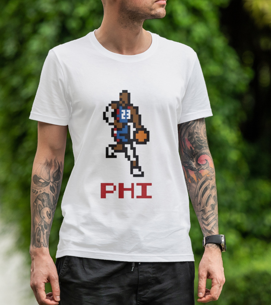 Le 8 Bit Baller PHI Basketball 23 T-Shirt