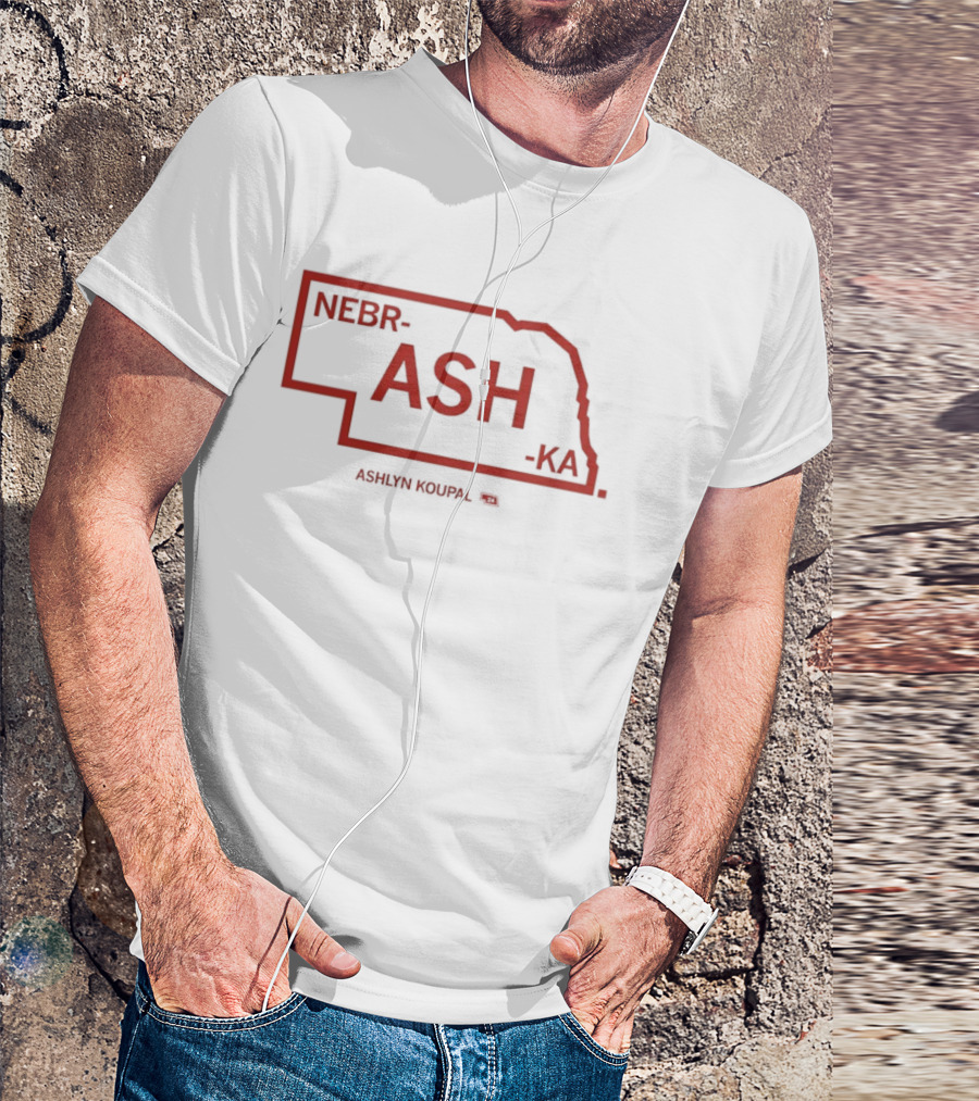 NebrASHka Ashlyn Koupal Nebraska Map ASH Bold Red T-Shirt